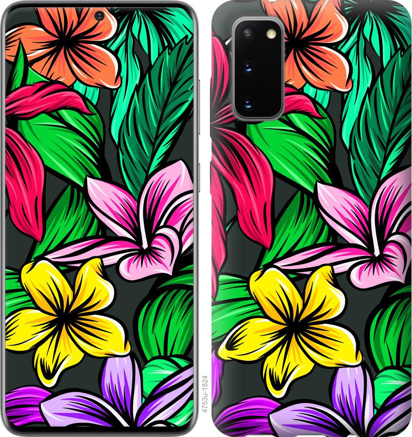 Чехол на Samsung Galaxy S20 Тропические цветы 1