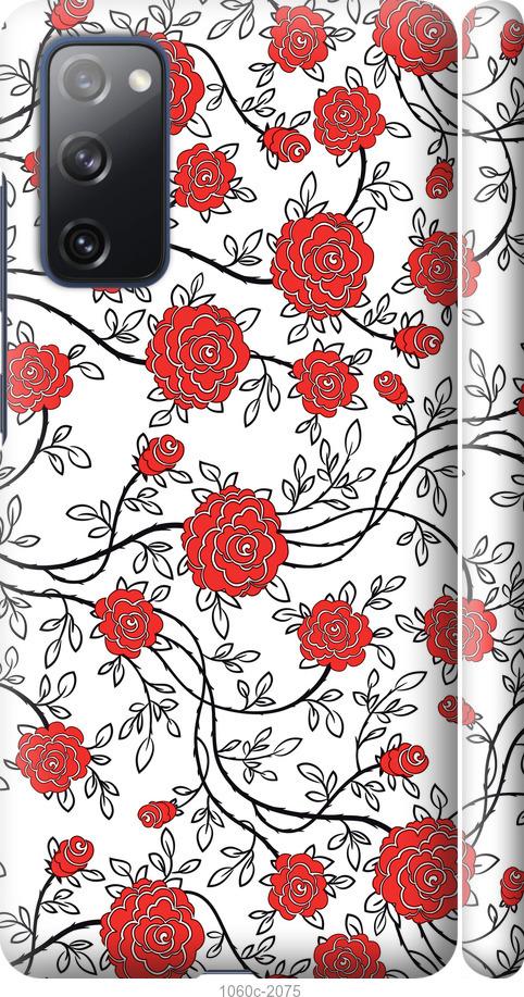 Чохол на Samsung Galaxy S20 FE G780F Червоні троянди на білому тлі