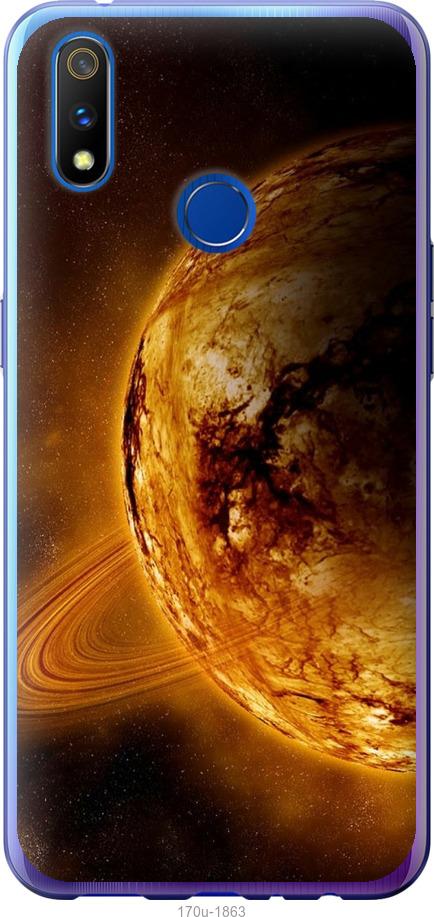Чехол на Realme 3 Pro Жёлтый Сатурн