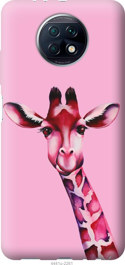 Чехол на Xiaomi Redmi Note 9T Розовая жирафа