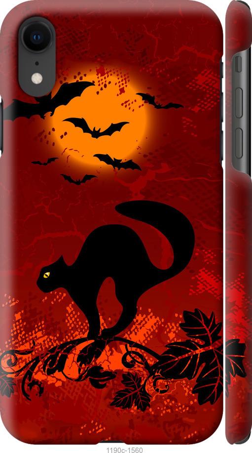 

Чехол на iPhone XR Чёрная кошка под луной