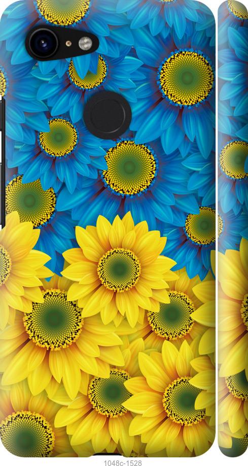

Чехол на Google Pixel 3 Жёлто-голубые цветы