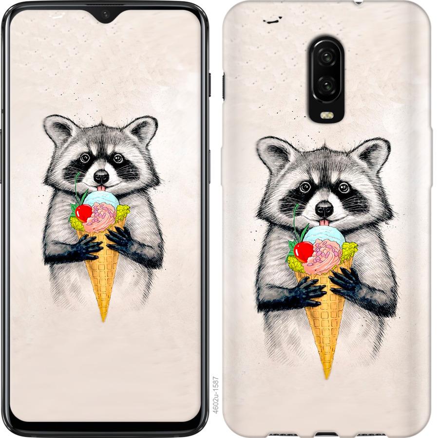 

Чохол на OnePlus 6T Єнот з морозивом