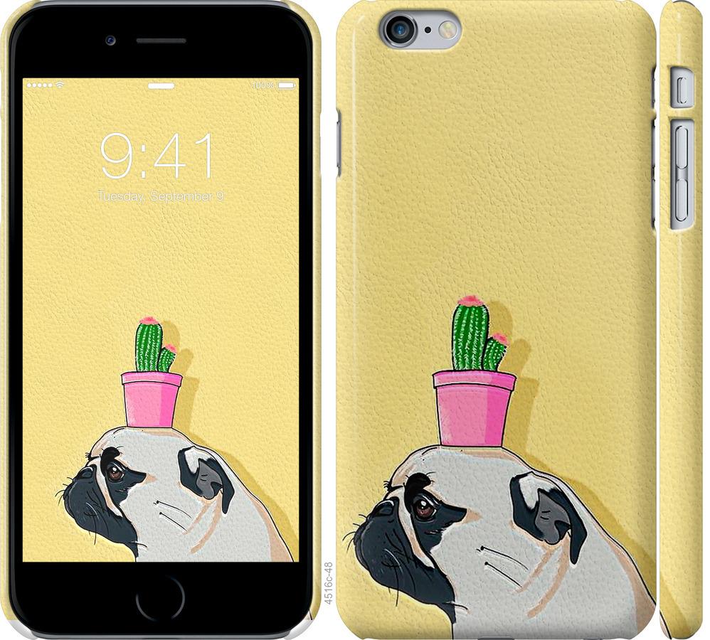 

Чохол на iPhone 6 Plus Мопс з кактусом