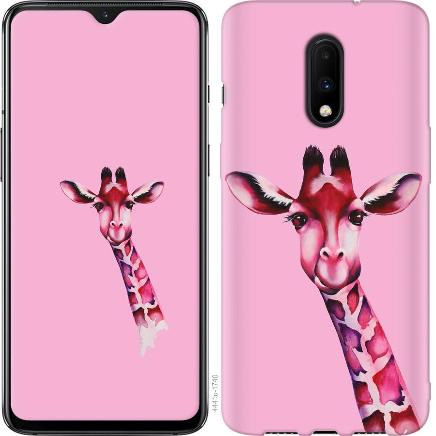 

Чохол на OnePlus 7 Рожева жирафа