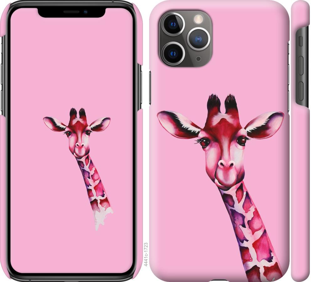 Чехол на iPhone 11 Pro Max Розовая жирафа