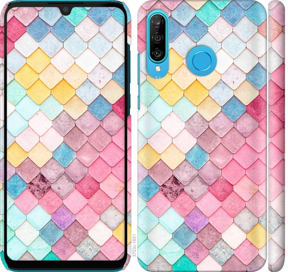 

Чехол на Huawei P30 Lite Красочная черепица