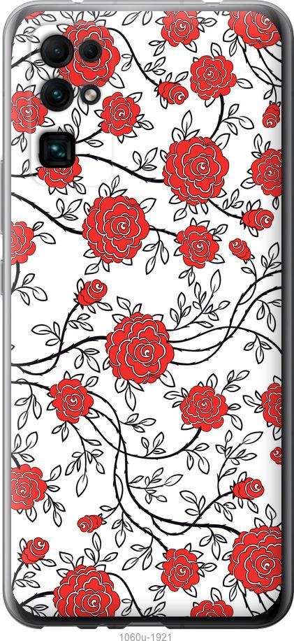 

Чехол на Huawei Honor 30 Красные розы на белом фоне