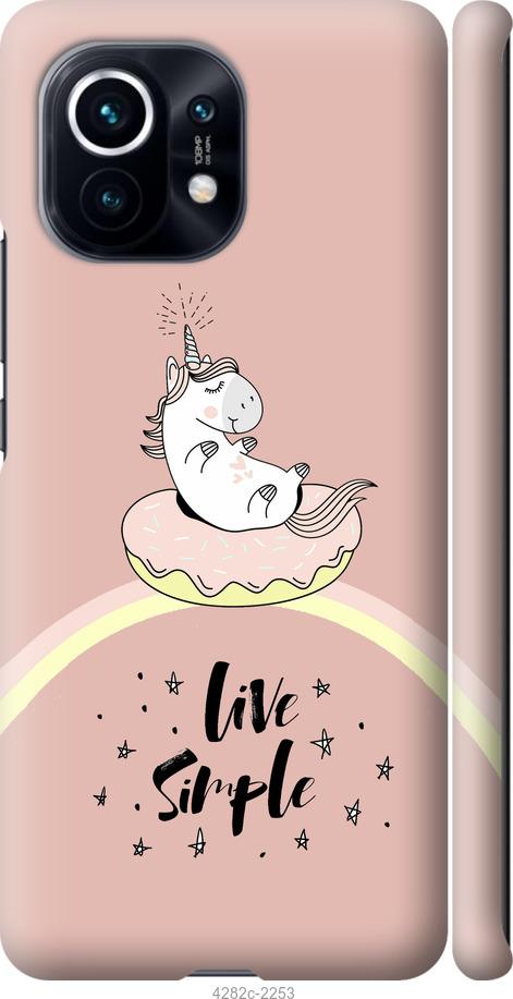

Чехол на Xiaomi Mi 11 Единорожка в пончике