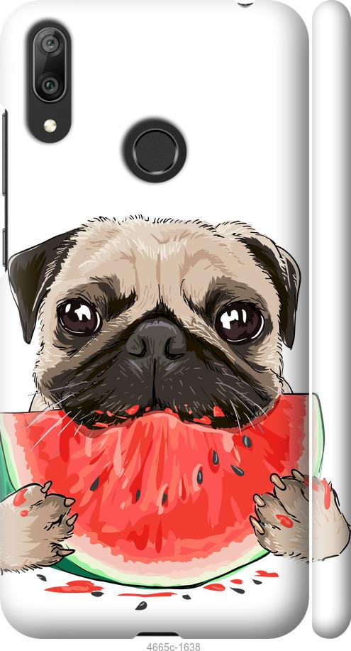 

Чехол на Huawei Y7 2019 Мопс и арбуз