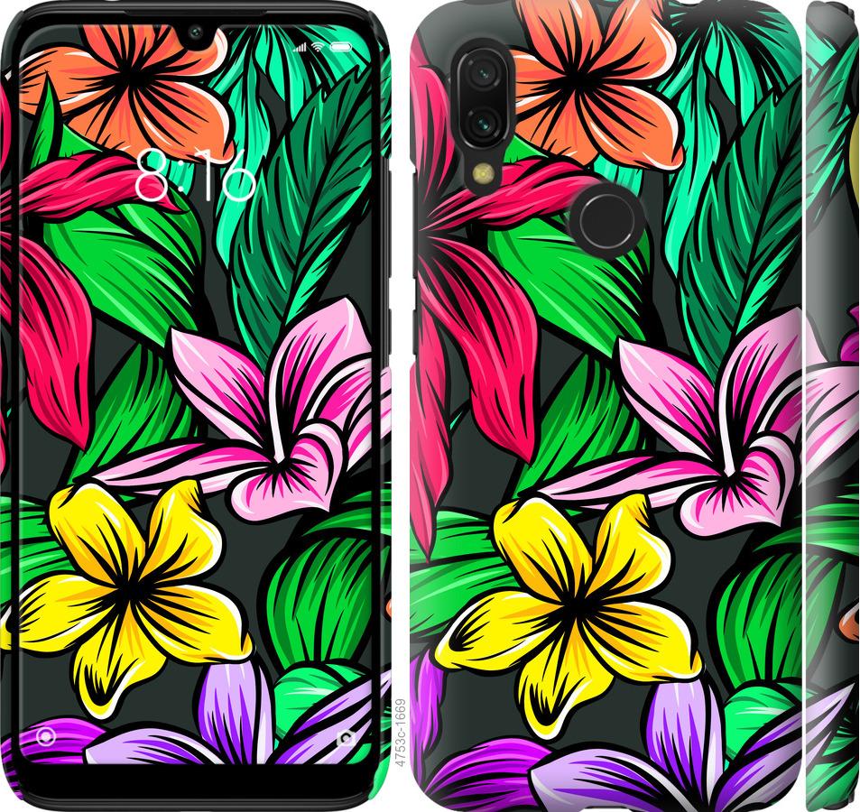 Чехол на Xiaomi Redmi 7 Тропические цветы 1
