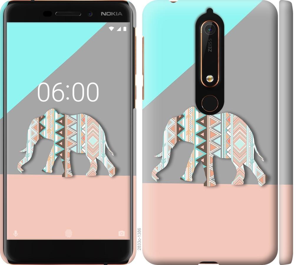 Чехол на Nokia 6 2018 Узорчатый слон