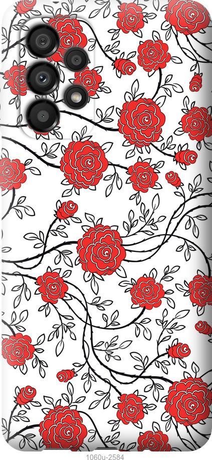 Чехол на Samsung Galaxy A33 5G A336B Красные розы на белом фоне