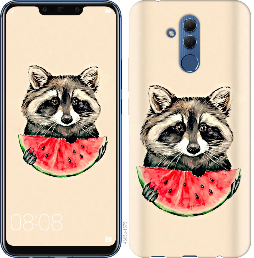 

Чехол на Huawei Mate 20 Lite Енотик с арбузом
