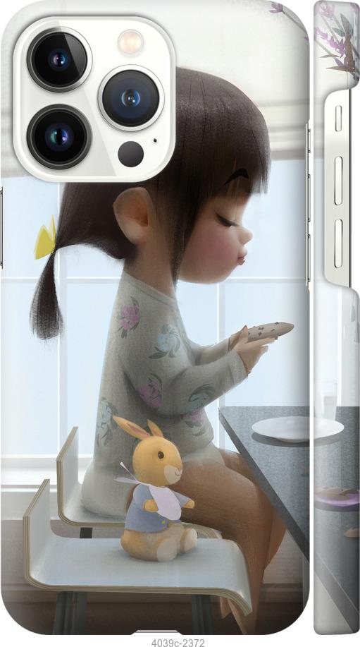 

Чехол на iPhone 13 Pro Милая девочка с зайчиком