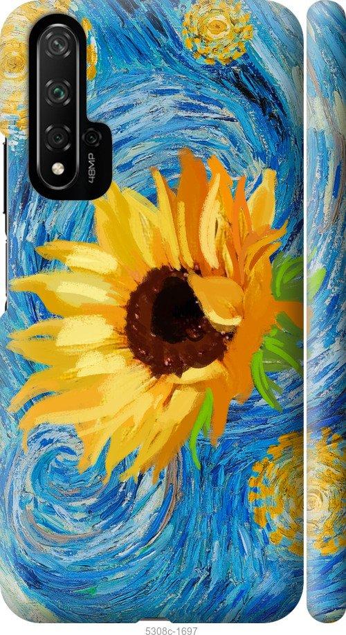 

Чохол на Huawei Nova 5T Квіти жовто-блакитні