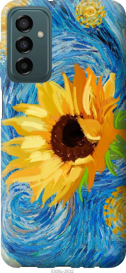 Чехол на Samsung Galaxy M13 M135 Цветы желто-голубые