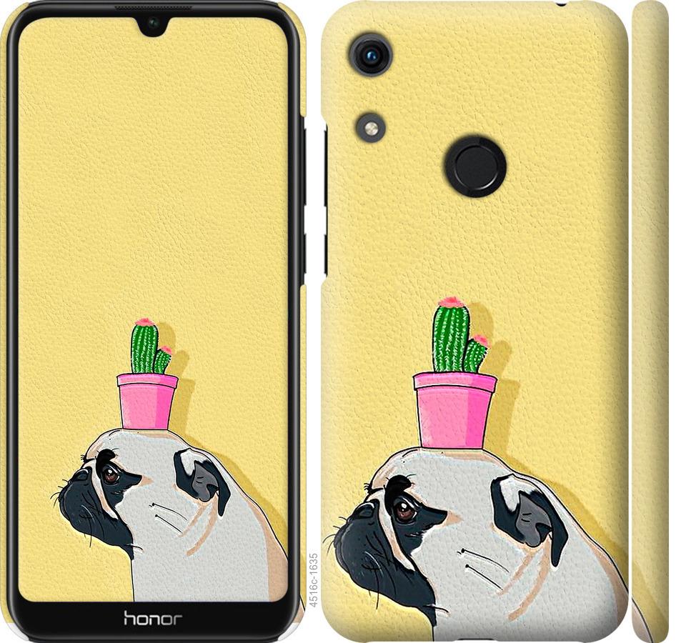 

Чохол на Huawei Honor 8A Мопс з кактусом