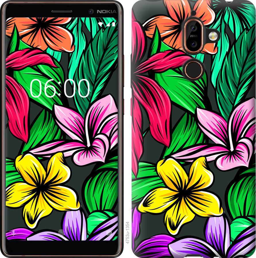 

Чехол на Nokia 7 Plus Тропические цветы 1