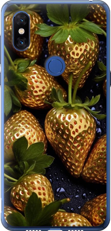 

Чехол на Xiaomi Mi Mix 3 Золотая клубника