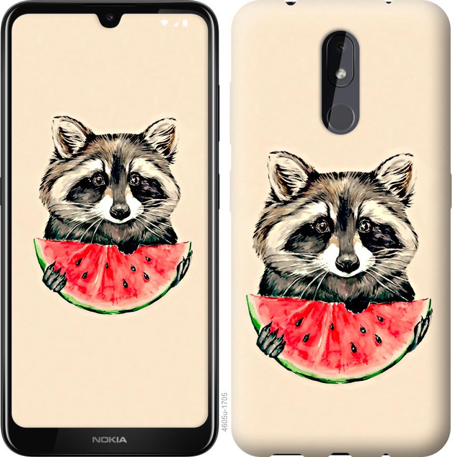 

Чехол на Nokia 3.2 Енотик с арбузом