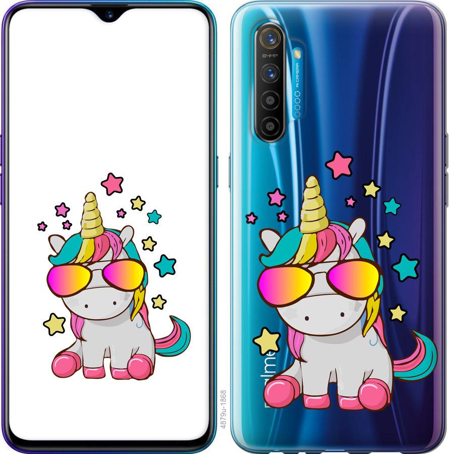 

Чехол на Realme XT Единорог в очках