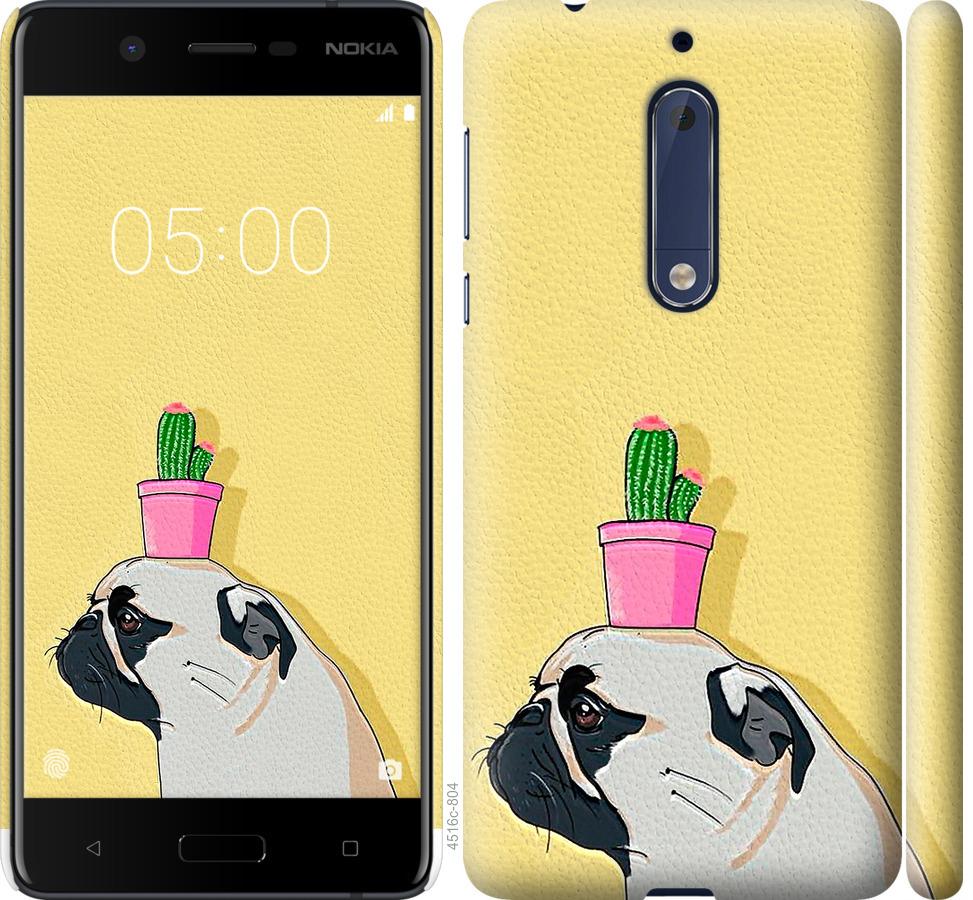 

Чохол на Nokia 5 Мопс з кактусом