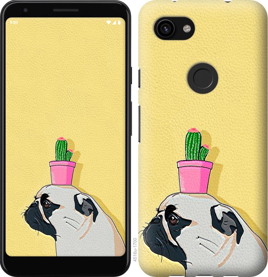 

Чохол на Google Pixel 3a Мопс з кактусом