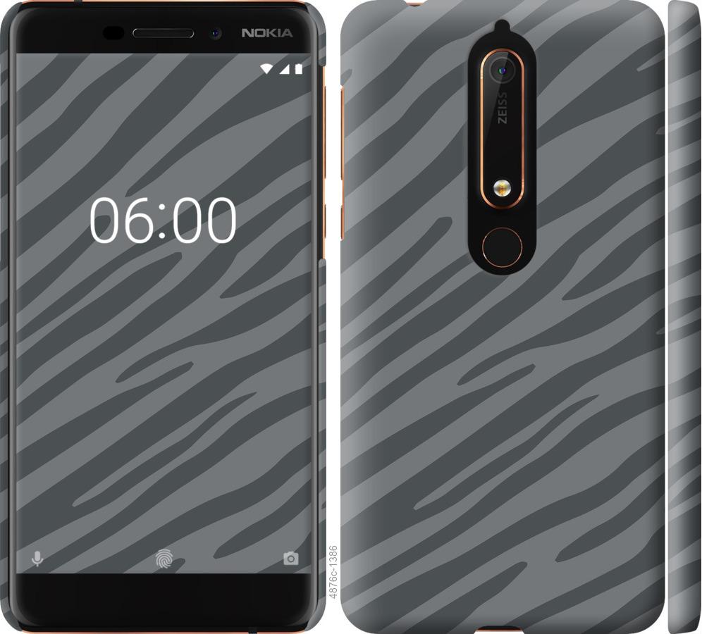 

Чехол на Nokia 6 2018 Серая зебра