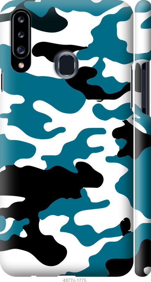 Чехол на Samsung Galaxy A20s A207F Камуфляж прозрачный фон