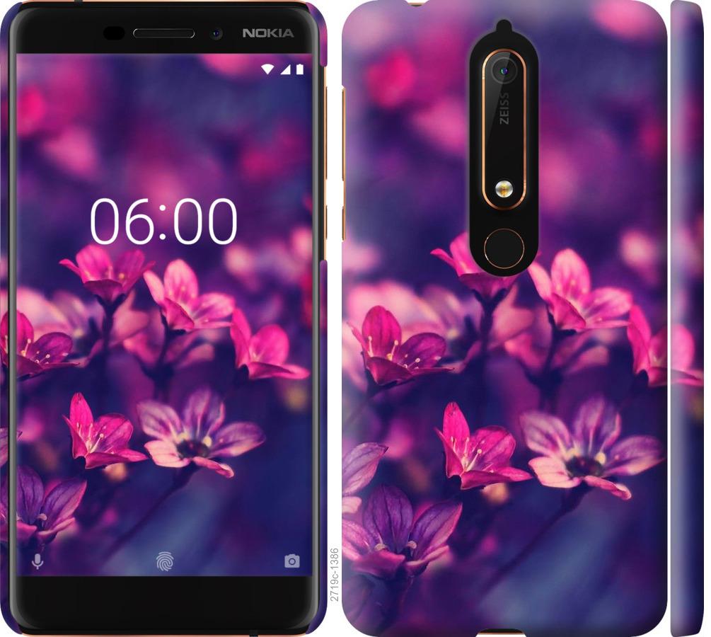 

Чохол на Nokia 6.1 Пурпурні квіти