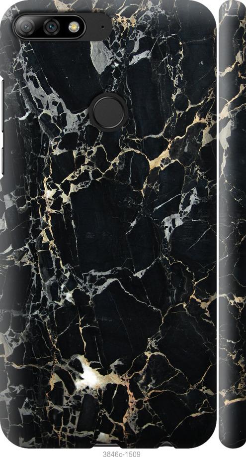 

Чехол на Huawei Y7 Prime 2018 Черный мрамор