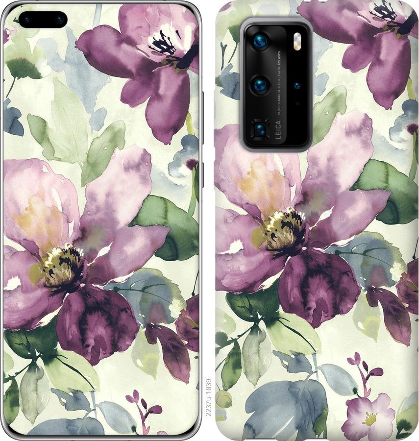 

Чохол на Huawei P40 Pro Квіти аквареллю