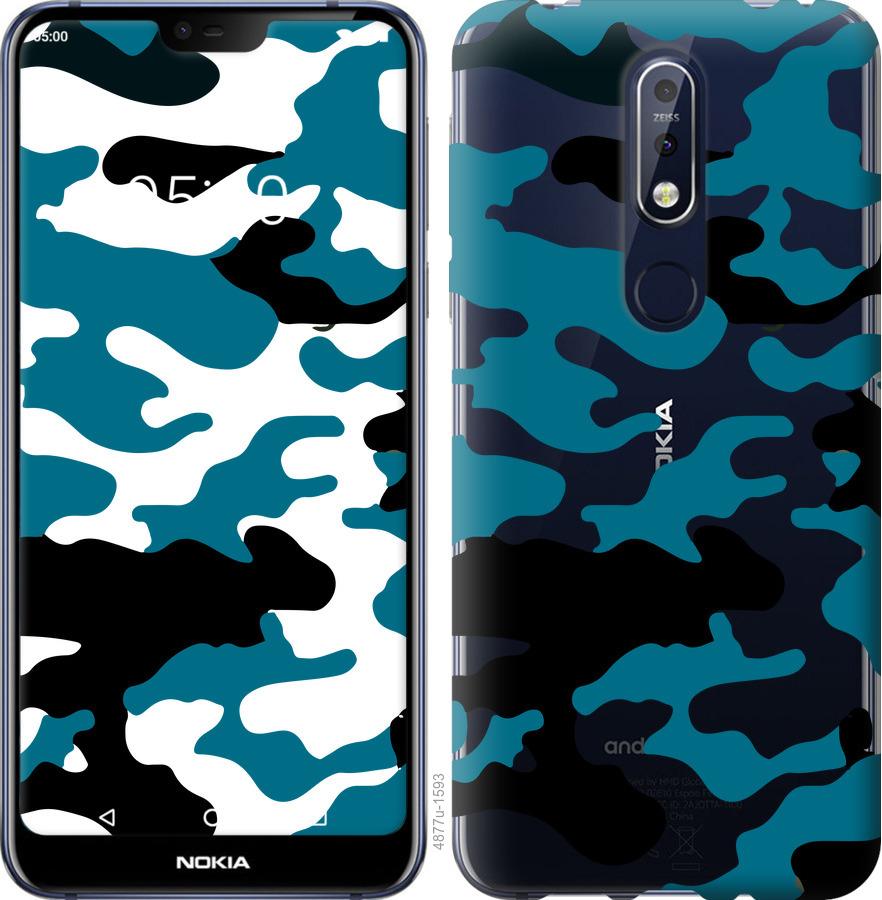 

Чехол на Nokia 7.1 Камуфляж прозрачный фон