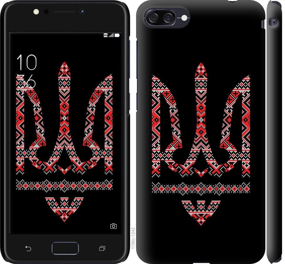 

Чехол на Asus ZenFone 4 Max ZC554KL Герб - вышиванка на черном фоне