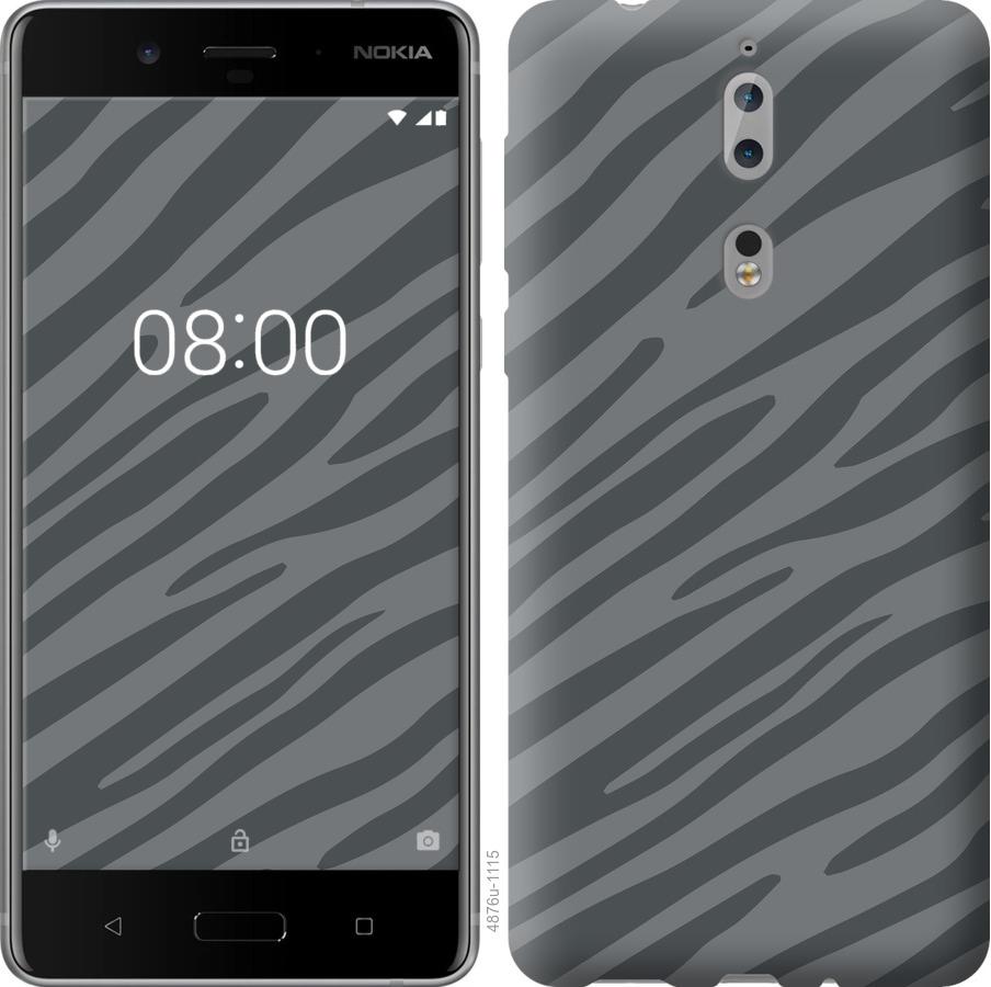 

Чехол на Nokia 8 Серая зебра