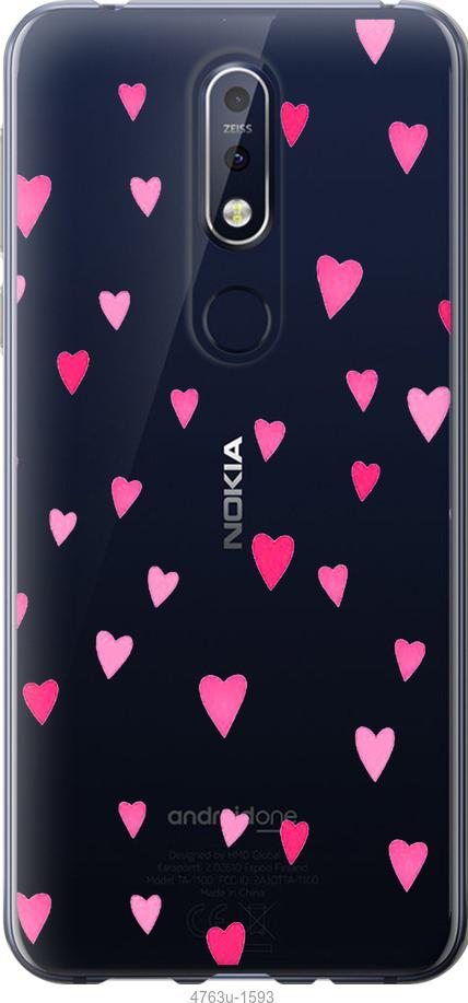 

Чехол на Nokia 7.1 Сердечки 2