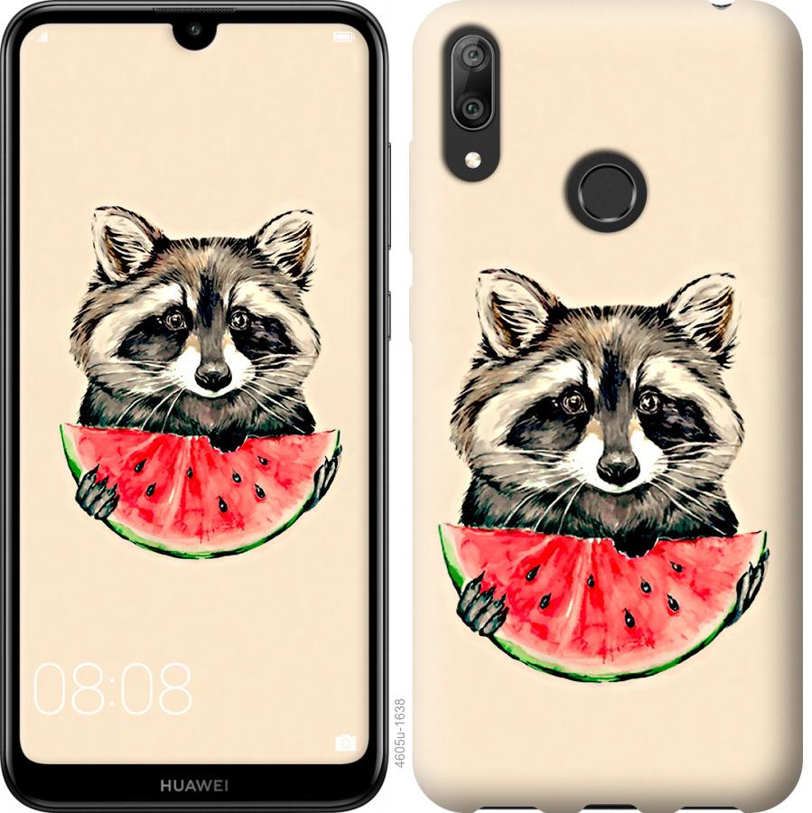 

Чехол на Huawei Y7 2019 Енотик с арбузом