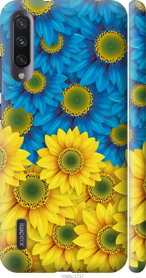 Чехол на Xiaomi Mi A3 Жёлто-голубые цветы