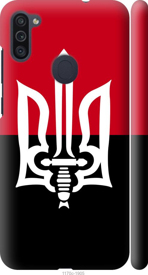 

Чехол на Samsung Galaxy M11 M115F Чорно-червоний прапор з тризубом