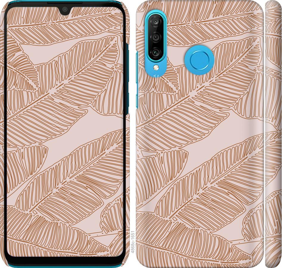 

Чехол на Huawei P30 Lite Листья банана