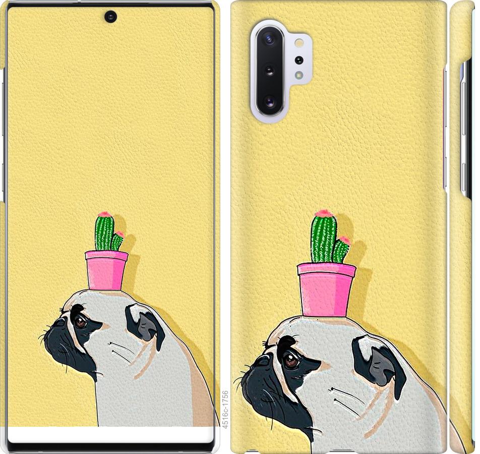 

Чохол на Samsung Galaxy Note 10 Plus Мопс з кактусом
