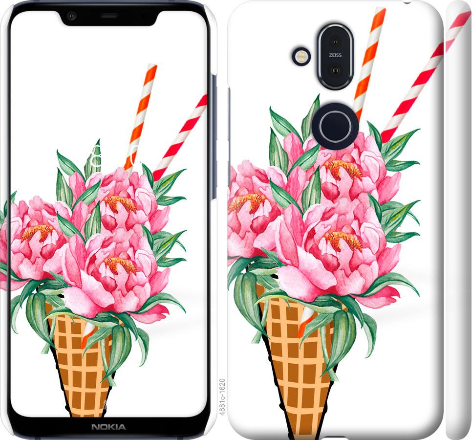 

Чехол на Nokia 8.1 Мороженое-пионы