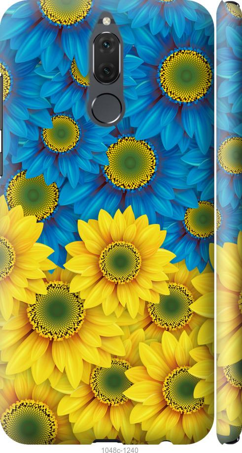 

Чехол на Huawei Mate 10 Lite Жёлто-голубые цветы