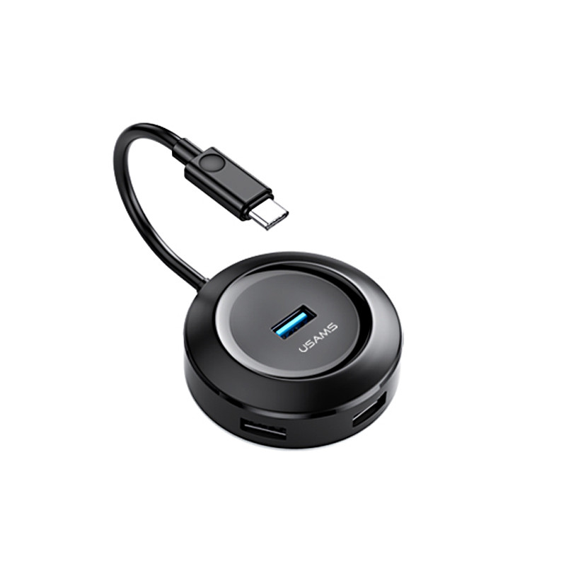

Адаптер USAMS US-SJ415 4 USB HUB Smart Adapter Type-C 3.0 (Чорний)
