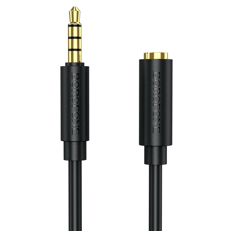 

Аудіо кабель Borofone BL12 3.5 audio extension cable Male to Female (1m) (Чорний)
