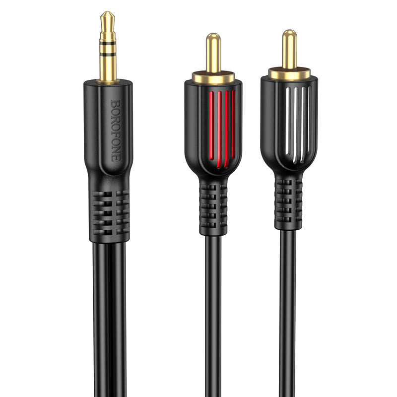 

Аудіо кабель Borofone BL11 3.5mm to double RCA (Чорний)