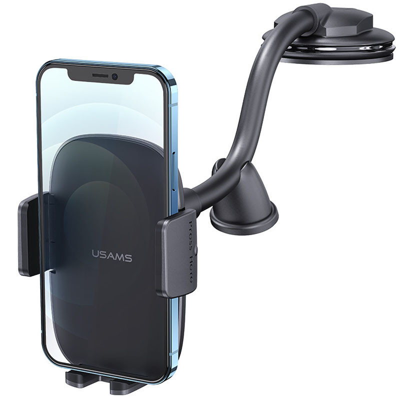 

Автодержатель Usams US-ZJ065 Car Center Console Retractable Phone Holder (Adjustable Gooseneck) Black (244078)