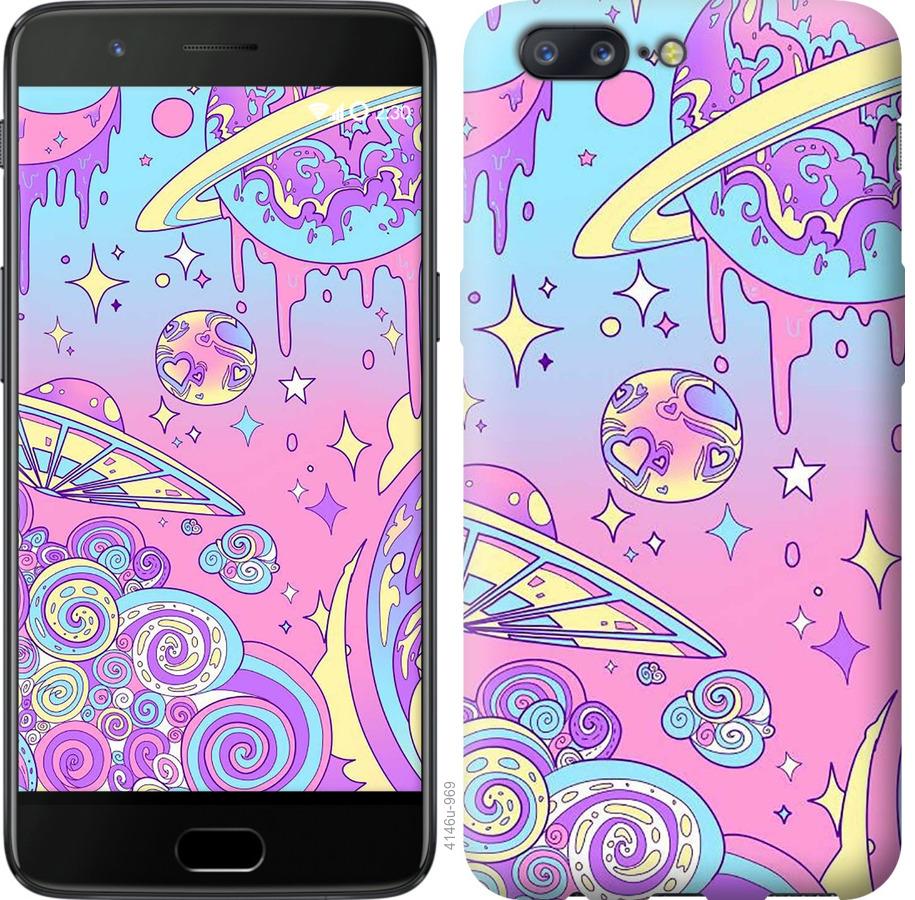 

Чохол на OnePlus 5 Рожева галактика