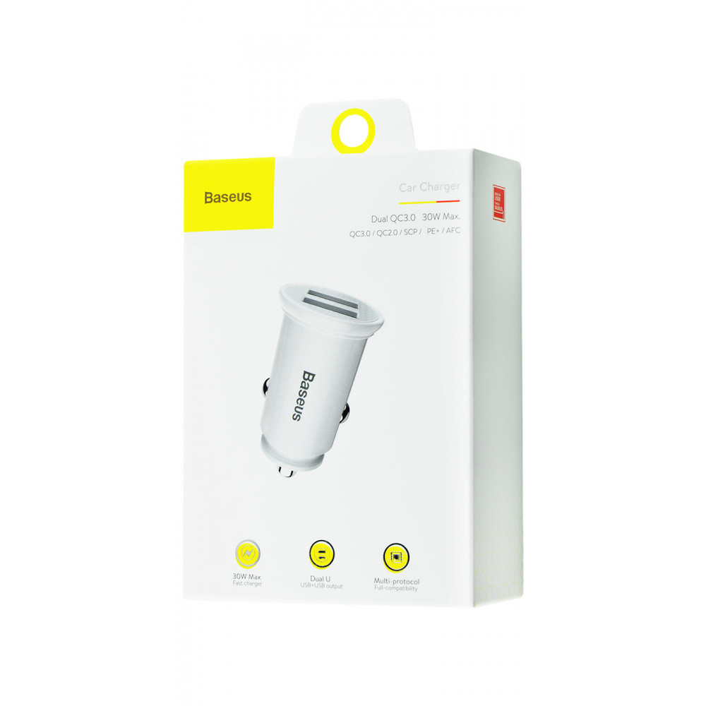 

АЗП Baseus Circular Plastic QC 3.0 30W 2USB (white)